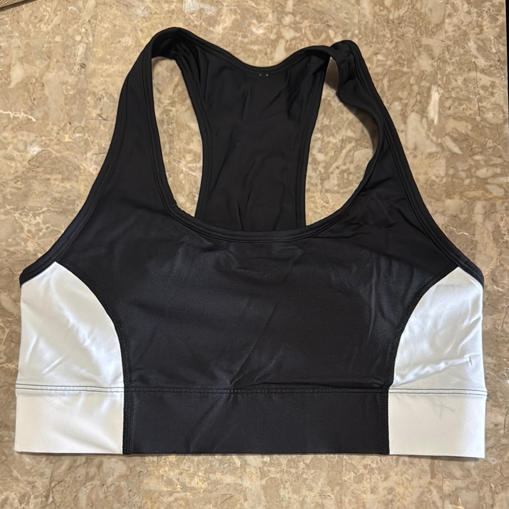 Black and White Sports Bra